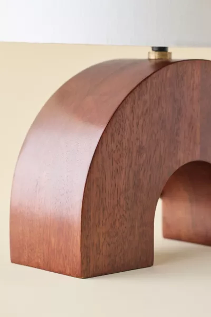 Bernie Arched Mango Wood Table Lamp