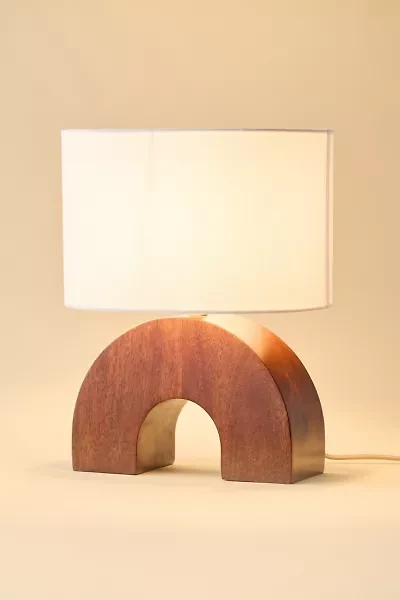 Bernie Arched Mango Wood Table Lamp
