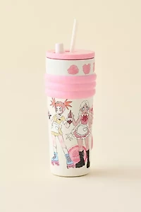 POP MART Peach Riot Rush Hour Series Straw Tumbler Cup