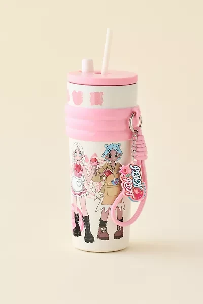 POP MART Peach Riot Rush Hour Series Straw Tumbler Cup