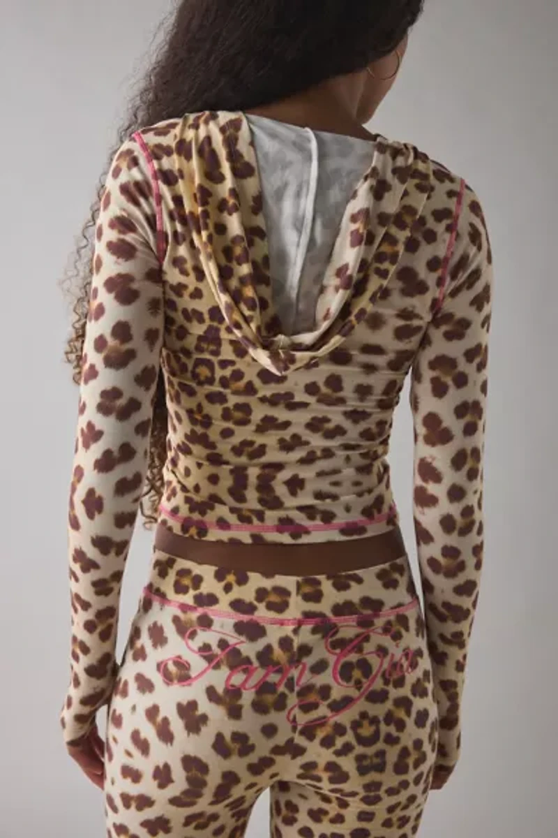 I.AM.GIA Blare Bodycon Cropped Zip-Up Hoodie Sweatshirt