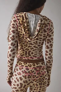 I.AM.GIA Blare Bodycon Cropped Zip-Up Hoodie Sweatshirt