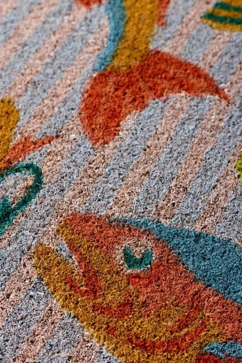 Fish Print Coir Doormat