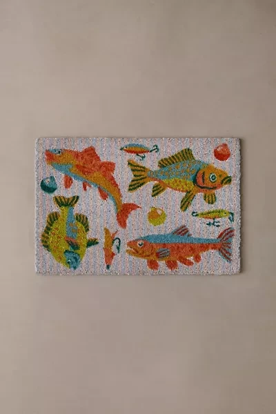Fish Print Coir Doormat