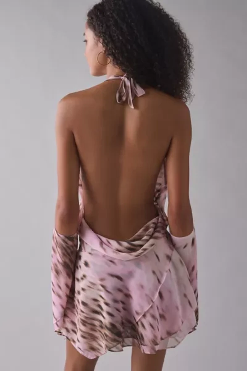 I.AM.GIA. Rosanna Plunging Cowl Halter Mini Dress