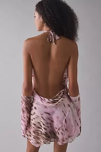 I.AM.GIA. Rosanna Plunging Cowl Halter Mini Dress