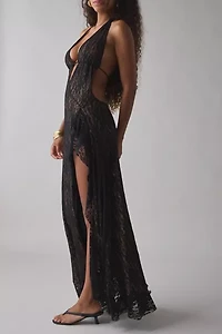 I.AM.GIA. Irisia Plunging Halter Backless Maxi Dress