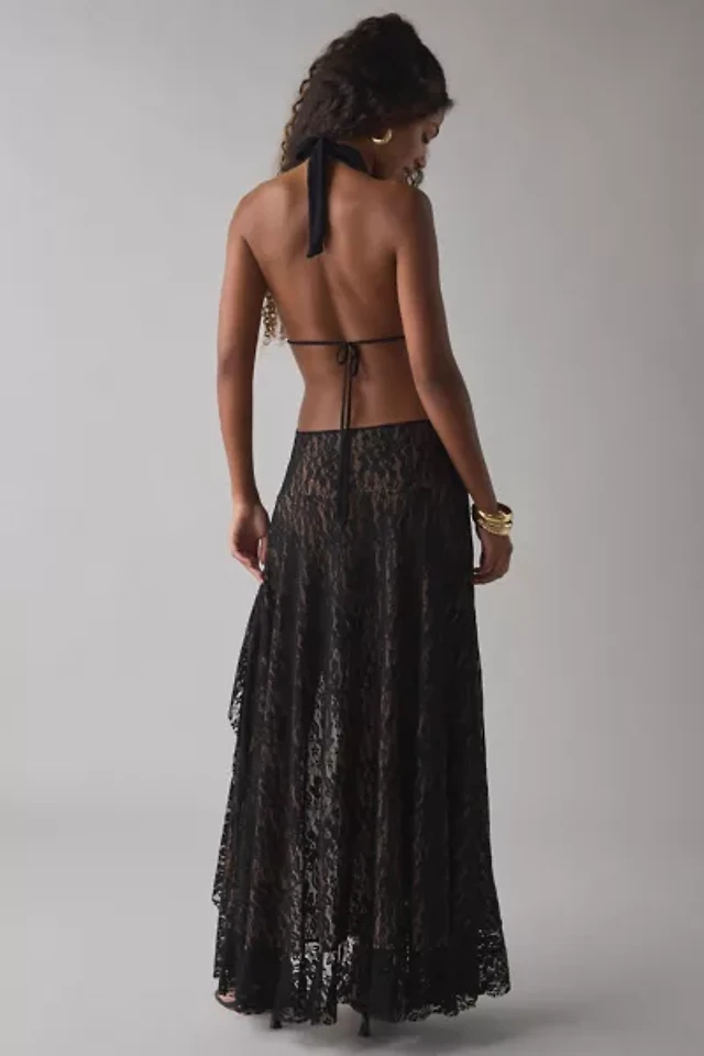 chinese dress ladies Deep Plunge Halter Maxi