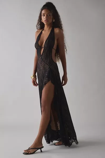 I.AM.GIA. Irisia Plunging Halter Backless Maxi Dress