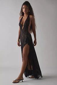 I.AM.GIA. Irisia Plunging Halter Backless Maxi Dress