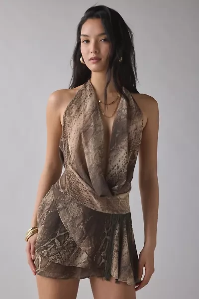 I.AM.GIA. Rosanna Plunging Cowl Sleeveless Mini Dress