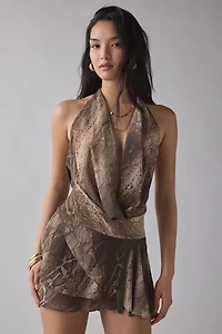 I.AM.GIA. Rosanna Plunging Cowl Sleeveless Mini Dress