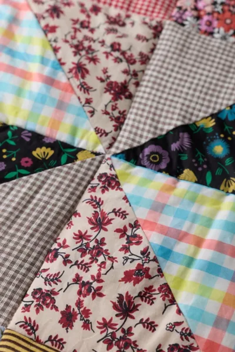 ReMADE By UO Remnants Patchwork Pinwheel Reversible Quilt