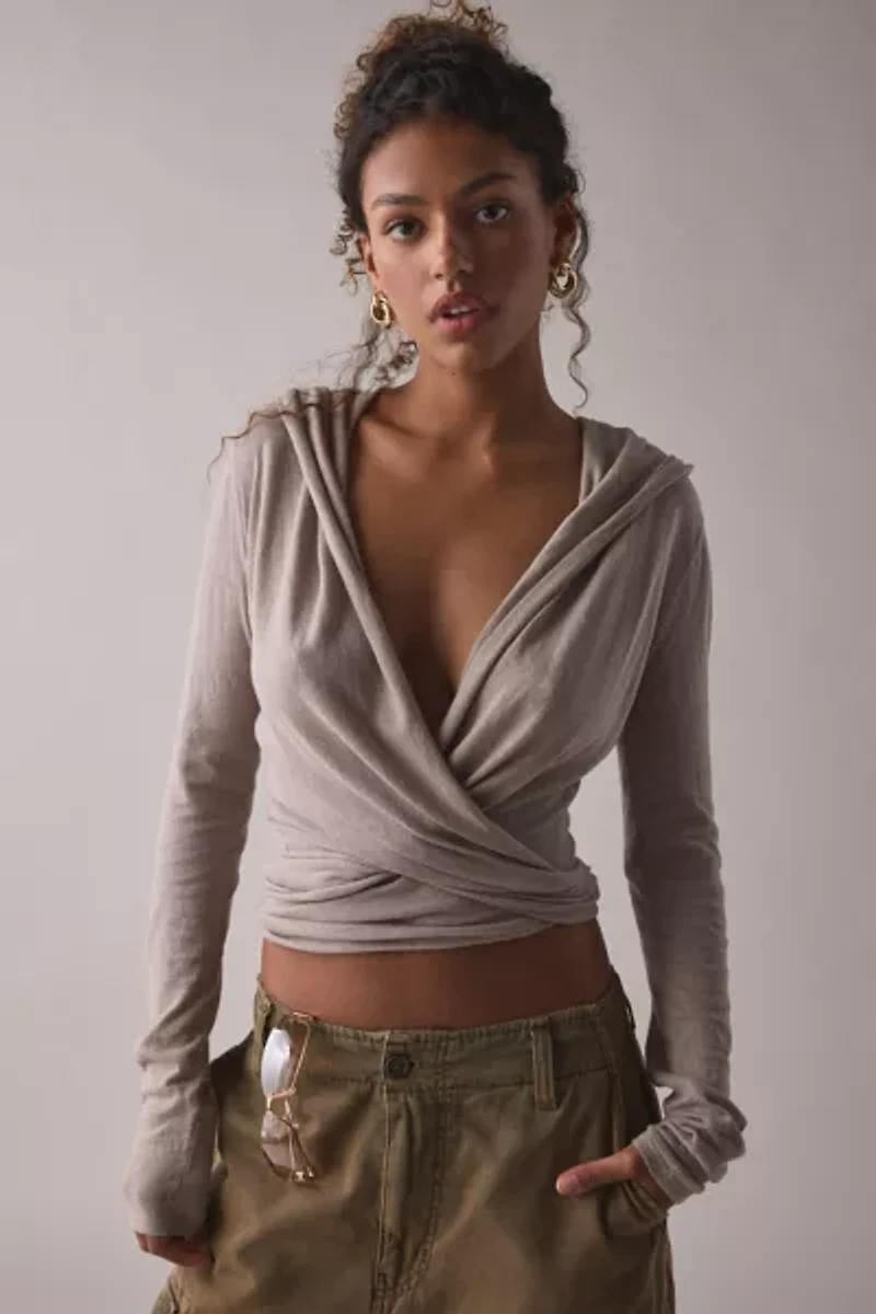 I.AM.GIA. Irina Hooded Wrap Knit Top
