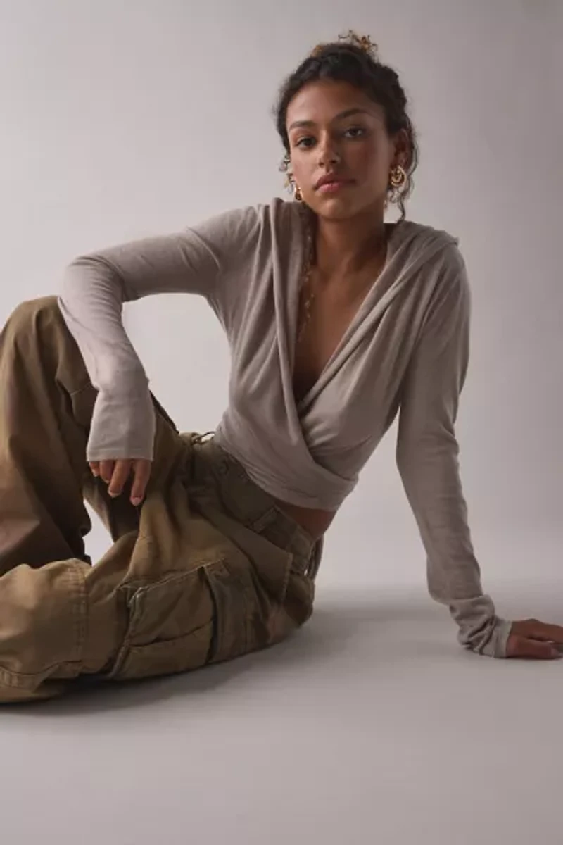 I.AM.GIA. Irina Hooded Wrap Knit Top