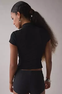 I.AM.GIA. Isela Mockneck Short Sleeve Crop Top