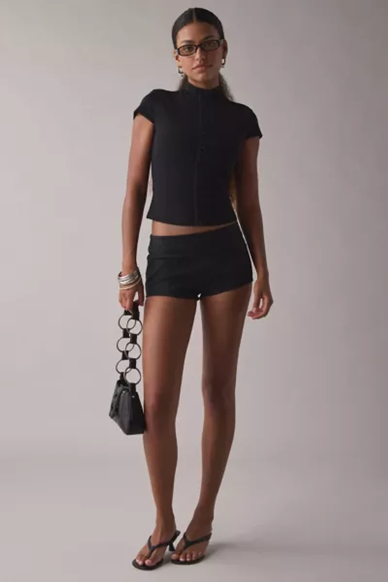 I.AM.GIA. Isela Mockneck Short Sleeve Crop Top