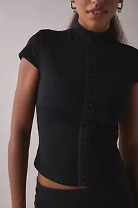 I.AM.GIA. Isela Mockneck Short Sleeve Crop Top