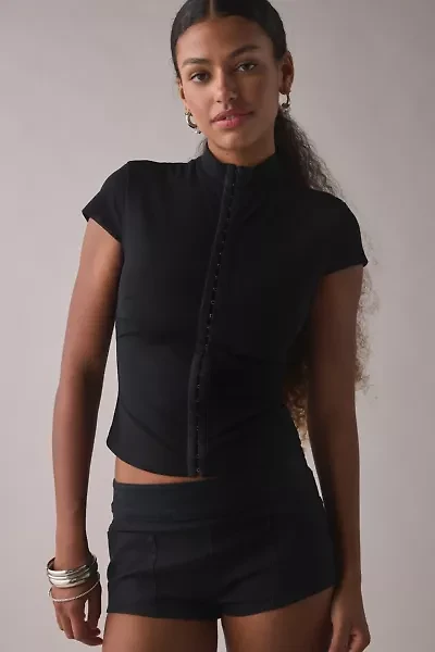 I.AM.GIA. Isela Mockneck Short Sleeve Crop Top