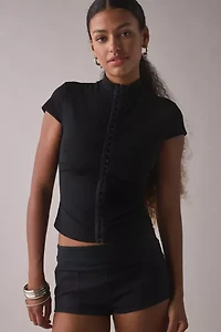 I.AM.GIA. Isela Mockneck Short Sleeve Crop Top