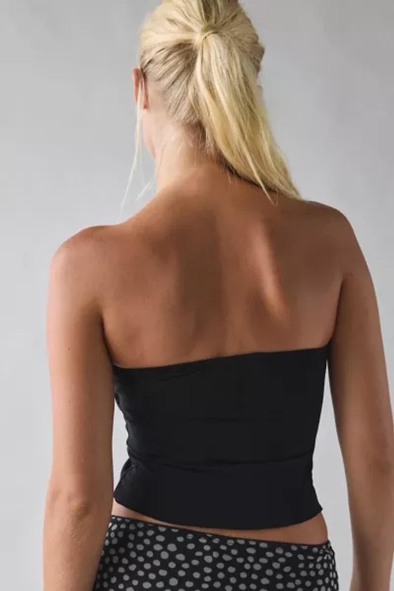 UO Iris Ruched Tie-Front Flyaway Tube Top