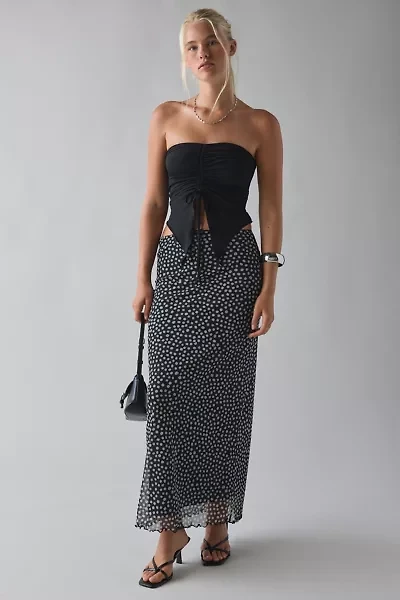 UO Iris Ruched Tie-Front Flyaway Tube Top