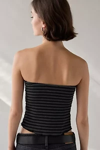 UO Iris Ruched Tie-Front Flyaway Tube Top