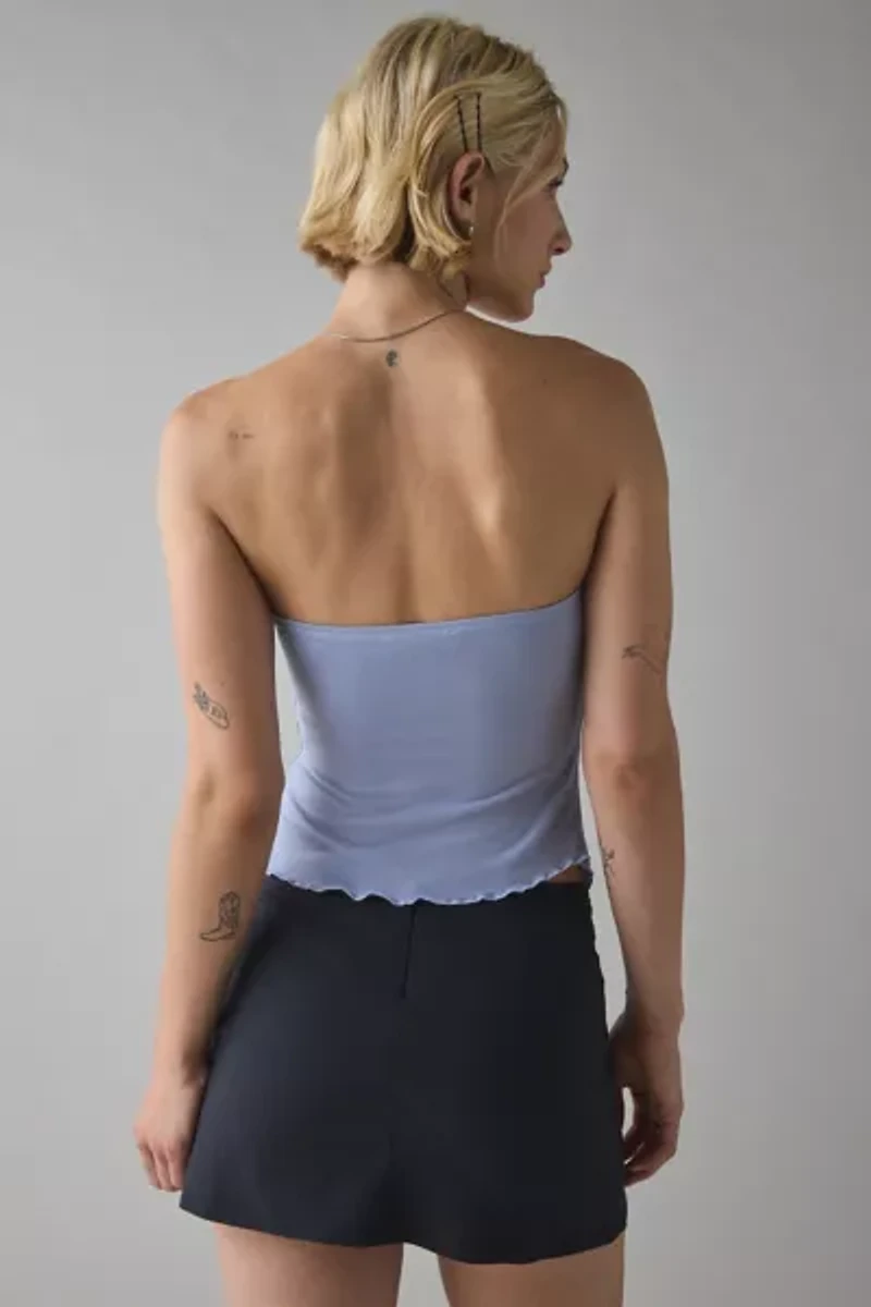 UO Iris Ruched Tie-Front Flyaway Tube Top