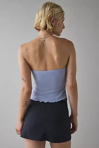 UO Iris Ruched Tie-Front Flyaway Tube Top