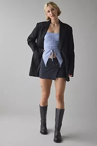 UO Iris Ruched Tie-Front Flyaway Tube Top