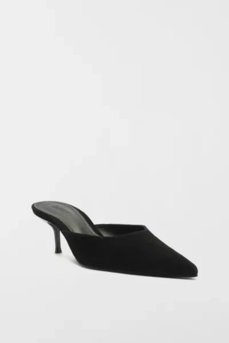 Schutz Julie Suede Kitten Heel Mule