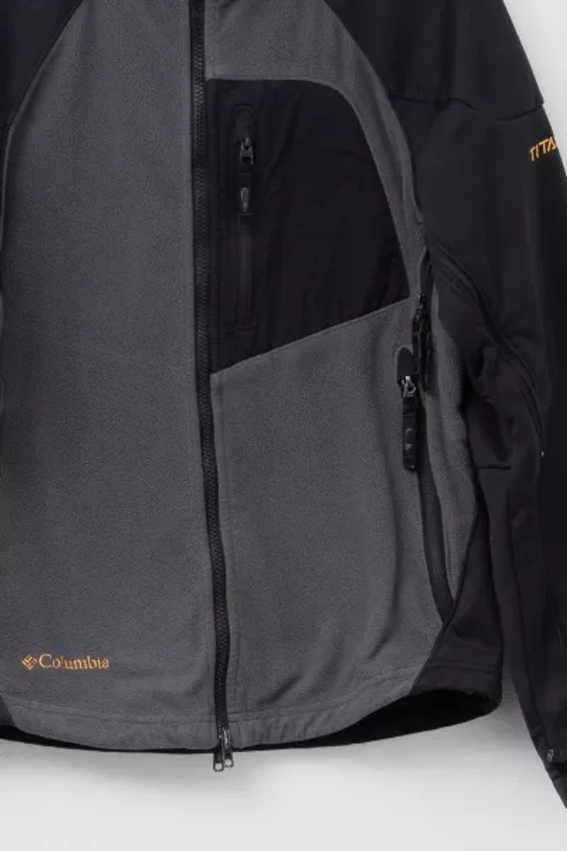 Vintage 1990s Columbia Titanium Technical Full Zip Black Gray Fleece