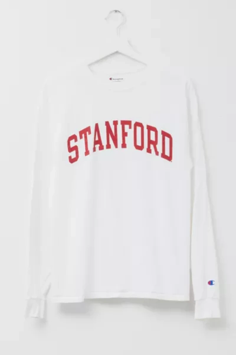 Vintage Y2K Stanford University Champion White Long Sleeve T-Shirt