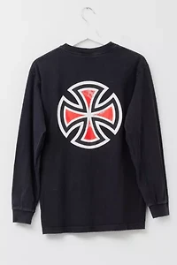 Vintage 1990s Distressed Independent Trucks Long Sleeve Black Graphic T-Shirt