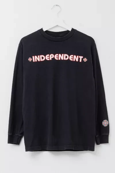 Vintage 1990s Distressed Independent Trucks Long Sleeve Black Graphic T-Shirt