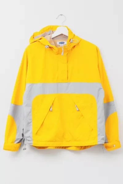 Vintage Y2K Old Navy Yellow Silver Pullover Windbreaker Jacket