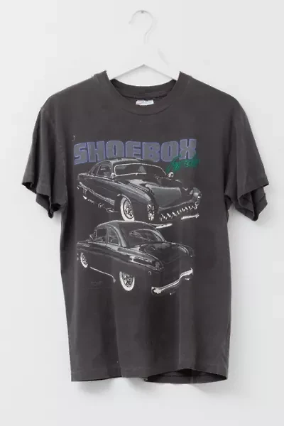 Vintage 1990s Distressed Shoebox Fords Black Graphic T-Shirt