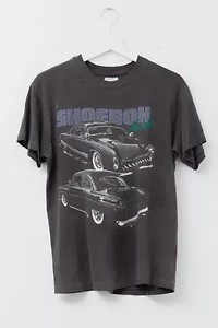 Vintage 1990s Distressed Shoebox Fords Black Graphic T-Shirt
