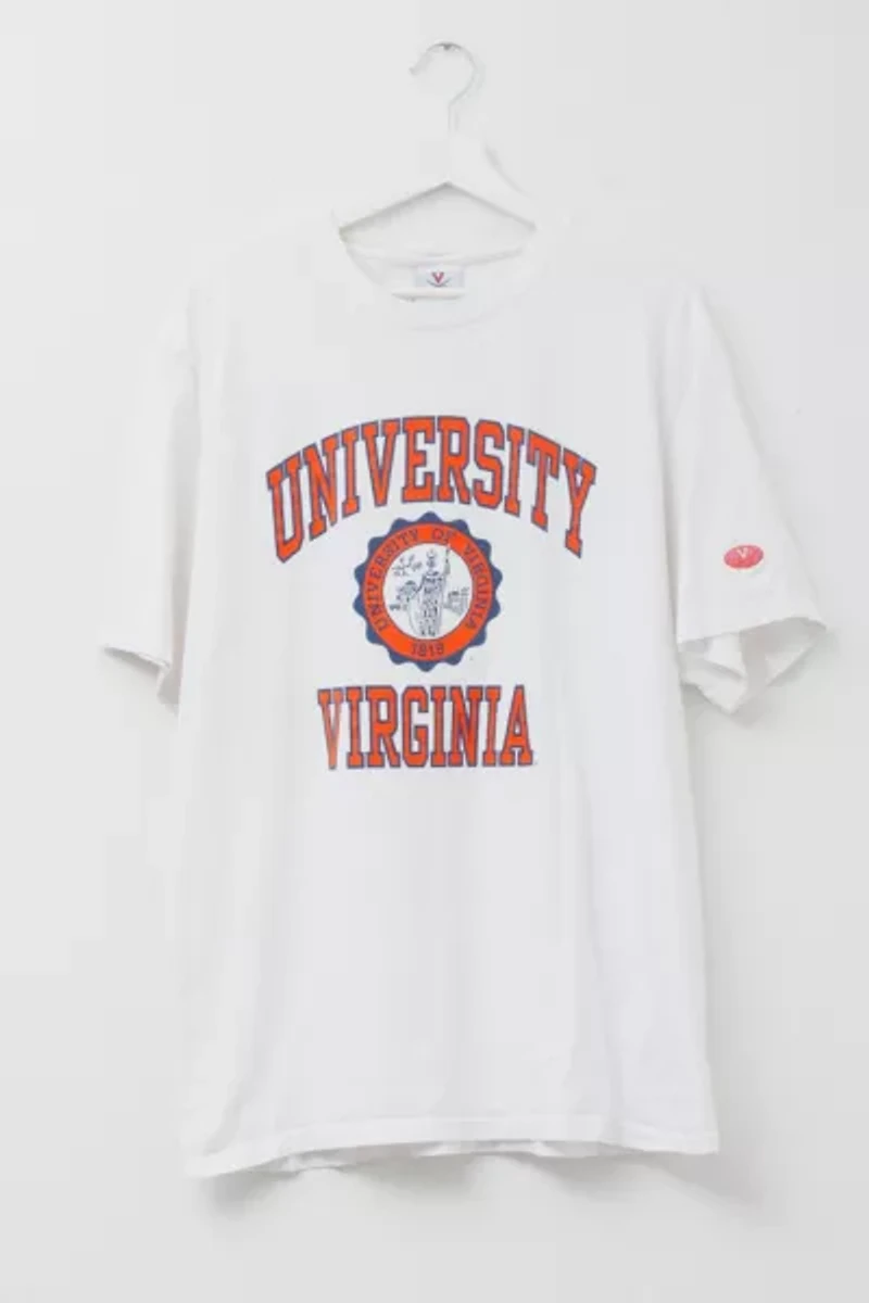 Vintage 1990s University of Virginia White Graphic T-Shirt