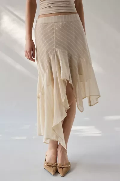 Kimchi Blue Aurellia Asymmetrical Hanky Hem Midi Skirt