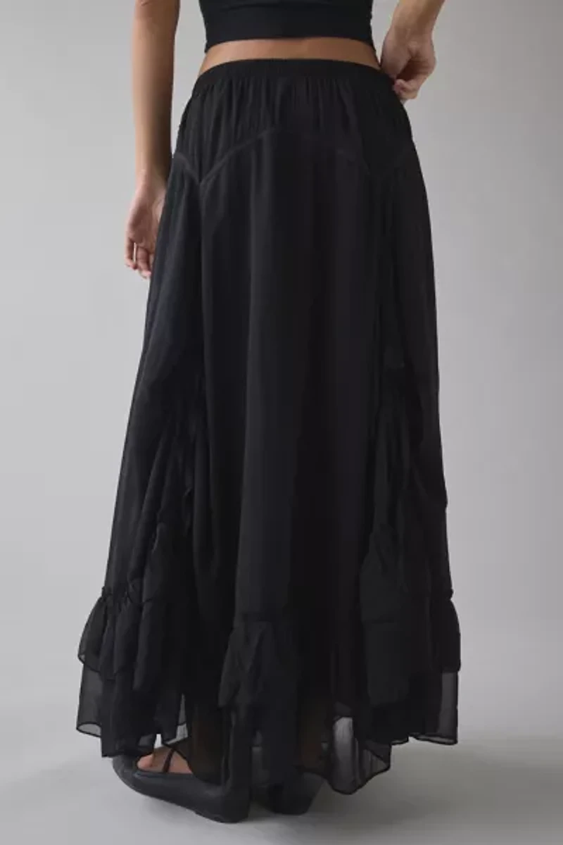 Kimchi Blue My Sweet Asymmetrical Ruffle Low-Rise Maxi Skirt