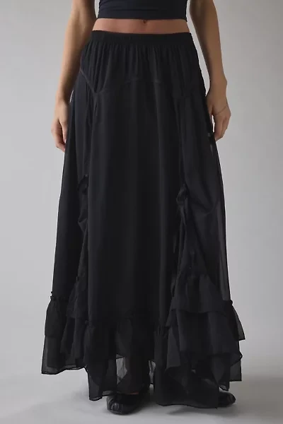 Kimchi Blue My Sweet Asymmetrical Ruffle Low-Rise Maxi Skirt