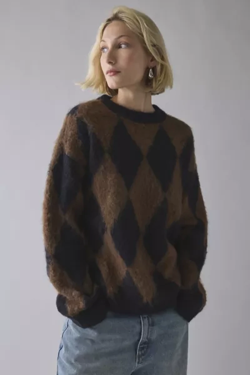 Daisy Street Darie Diamond Brushed Knit Sweater