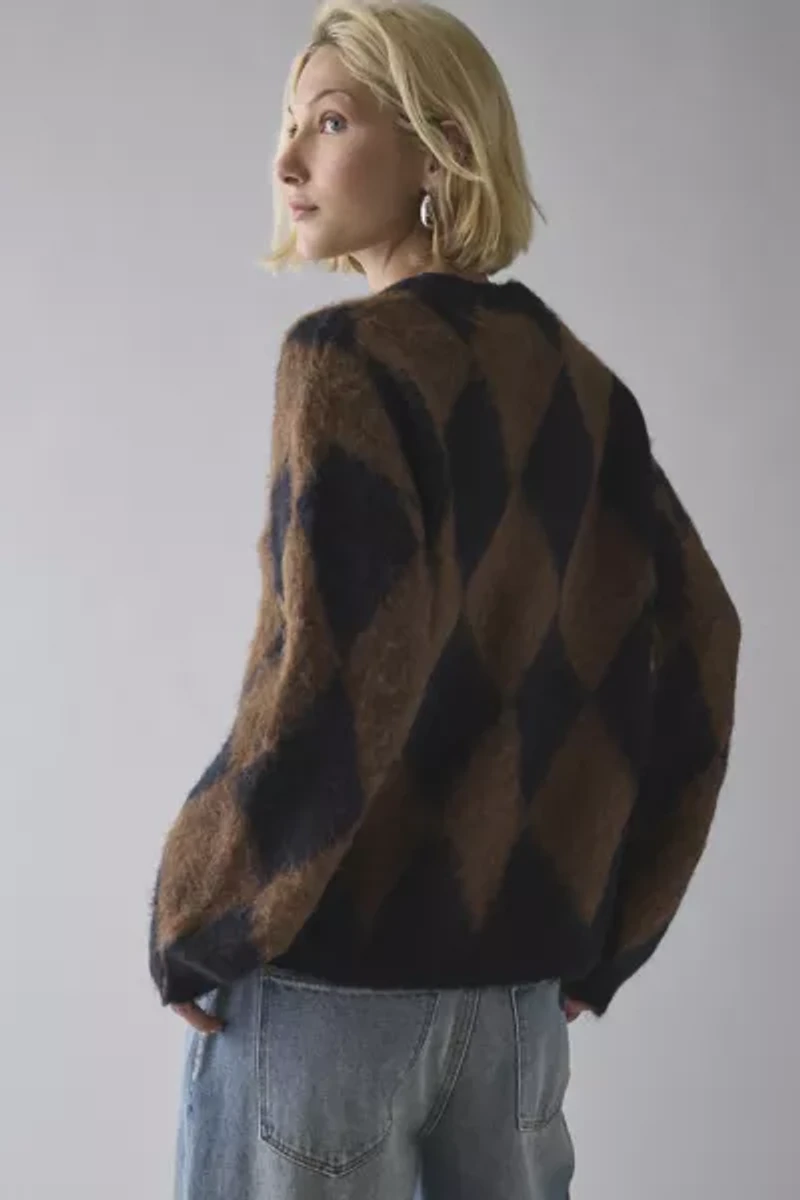 Daisy Street Darie Diamond Brushed Knit Sweater