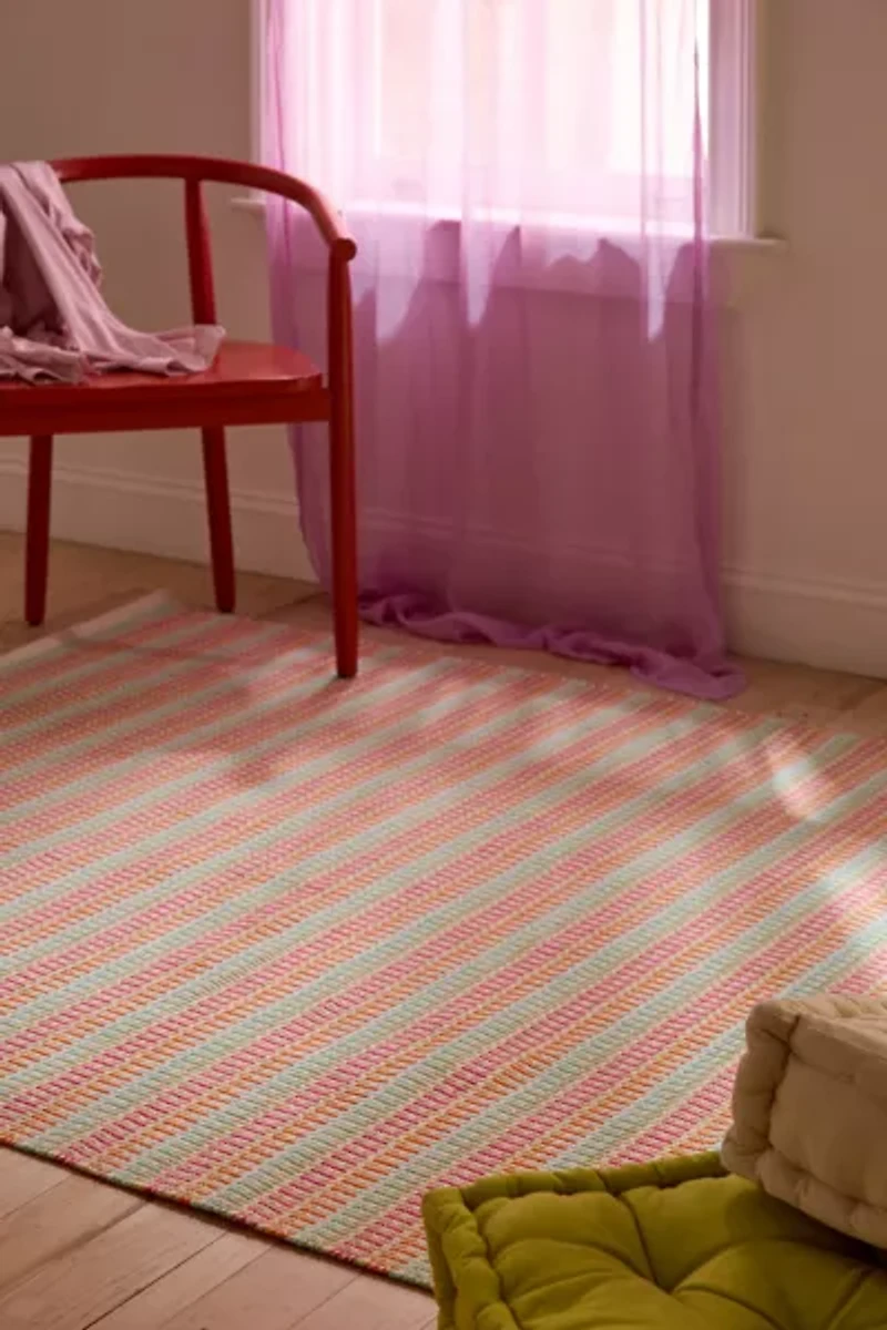 Candy Striped Woven Indoor/Outdoor Rug