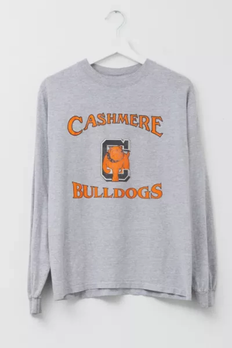 Vintage 1990s Distressed Long Sleeve Bulldogs Graphic T-Shirt