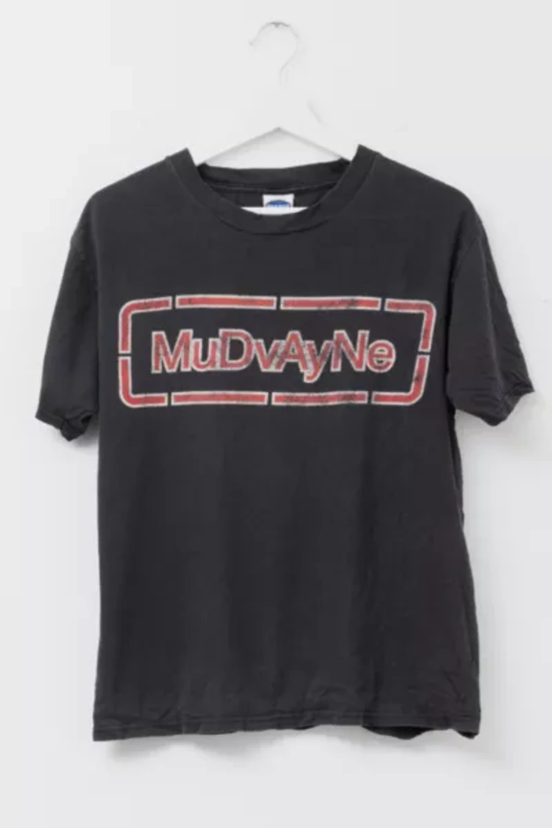 Vintage 1990s Mudvayne Distressed Black Graphic Band T-Shirt