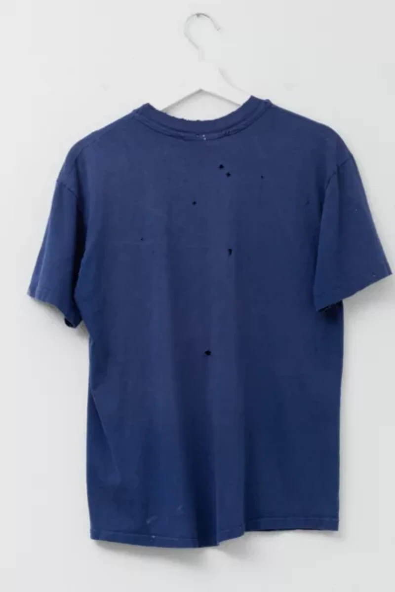 Vintage 1990s Distressed Superior Graphic Navy Blue T-Shirt