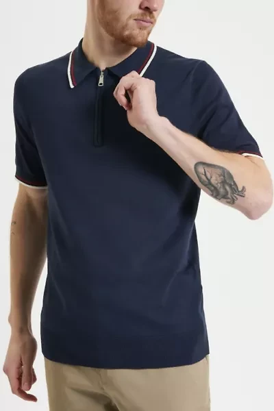 Ben Sherman Signature Quarter Zip Polo Shirt