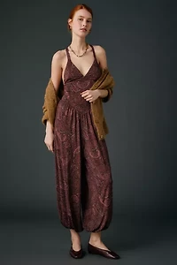 AFRM Bogart Chocolate Paisley Balloon Leg Jumpsuit